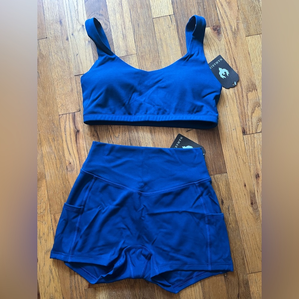 Women's Blue Namarie polyester-free yoga set